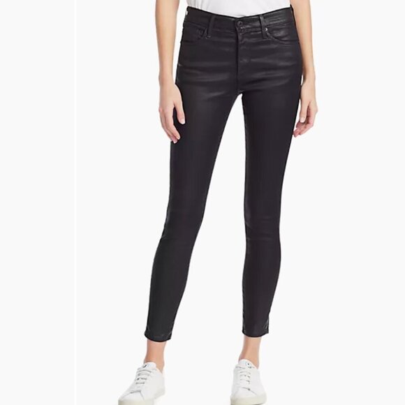 Adriano Goldschmied Farrah High Rise Skinny‎ Ankle Coated Faux Leather Pants 27 - Picture 1 of 10